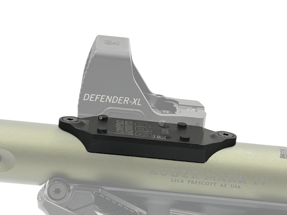 LowPro™ Low-Profile Aluminum DeltaPoint Pro (DPP) Red Dot Mount for Ruger Mark III & IV
