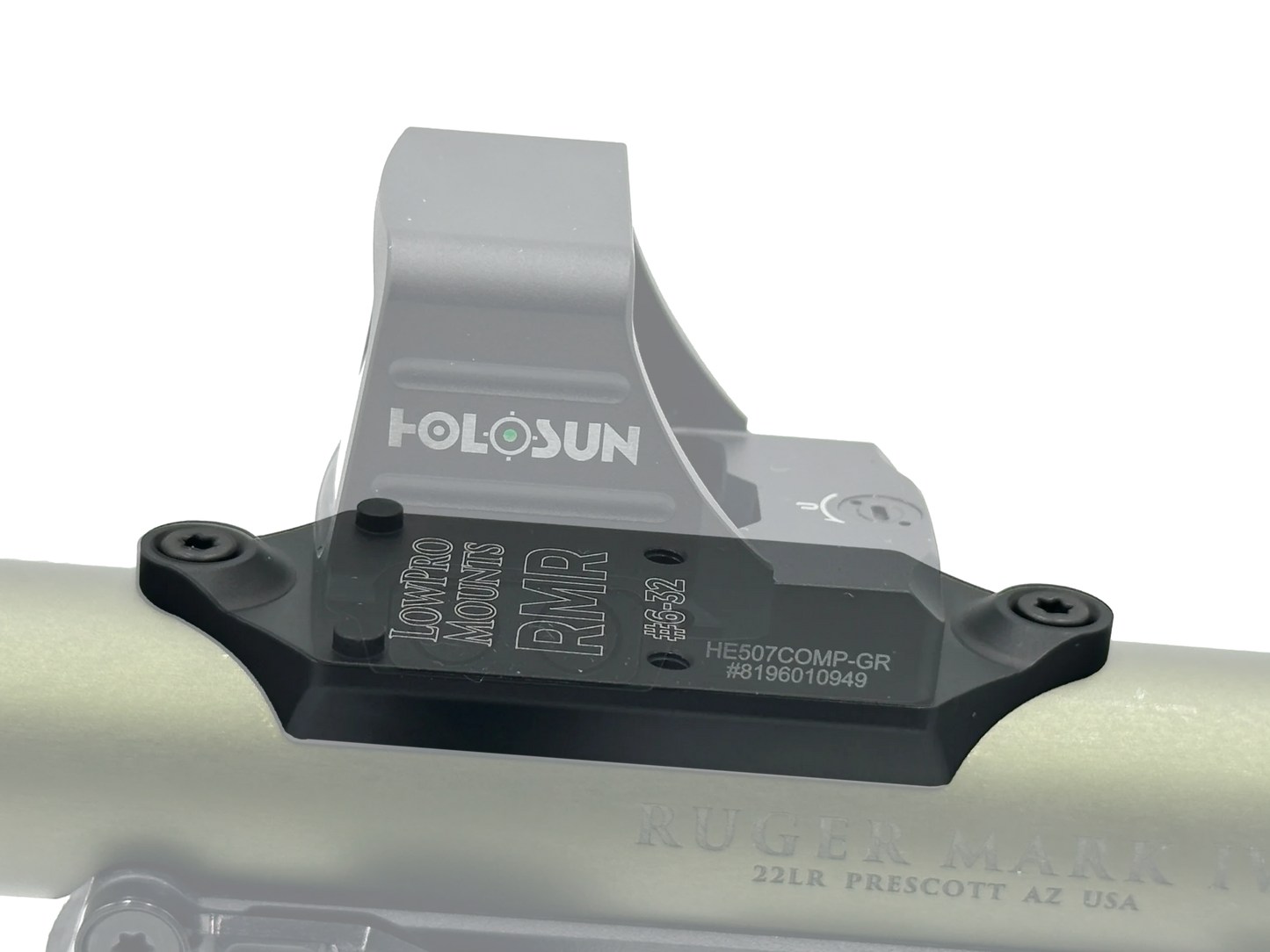 LowPro™ Low-Profile Aluminum RMR Red Dot Mount for Ruger Mark I/II/III/IV