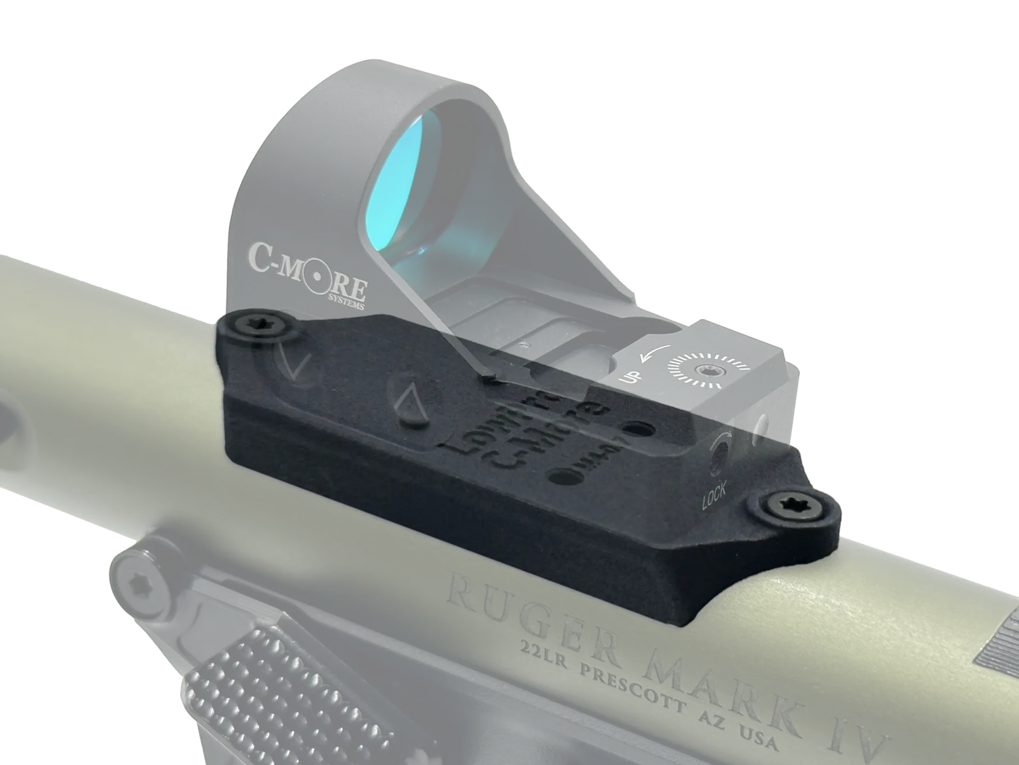 LowPro™ Low-Profile C-More Red Dot Mount for Ruger Mark I/II/III/IV